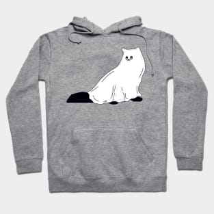 Fluffy Ghost Cat With Fall Green Hoodie